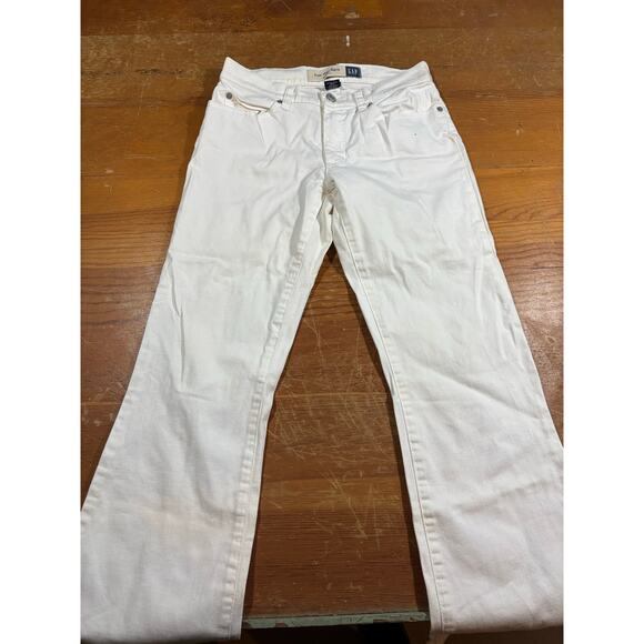 GAP Low Rise Flare Stretch Jeans White Women’s See Meas Y2K 2000s - Picture 1 of 6